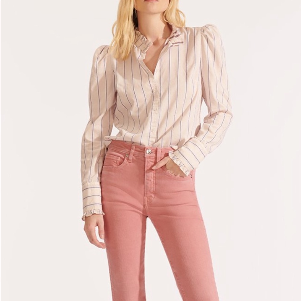 NWT Veronica Beard Holli Striped Shirt